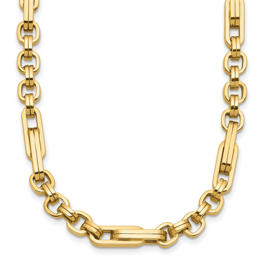 14K Yellow Gold Polished Fancy Link Necklace