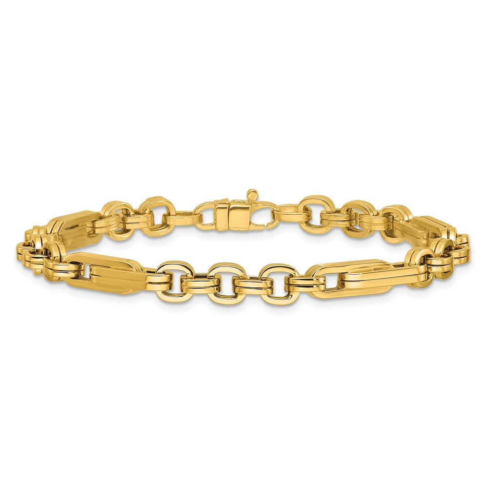 14K Yellow Gold Polished Fancy Link Bracelet