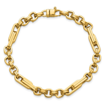 14K Yellow Gold Polished Fancy Link Bracelet