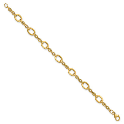 14K Yellow Gold Polished Fancy Link Bracelet