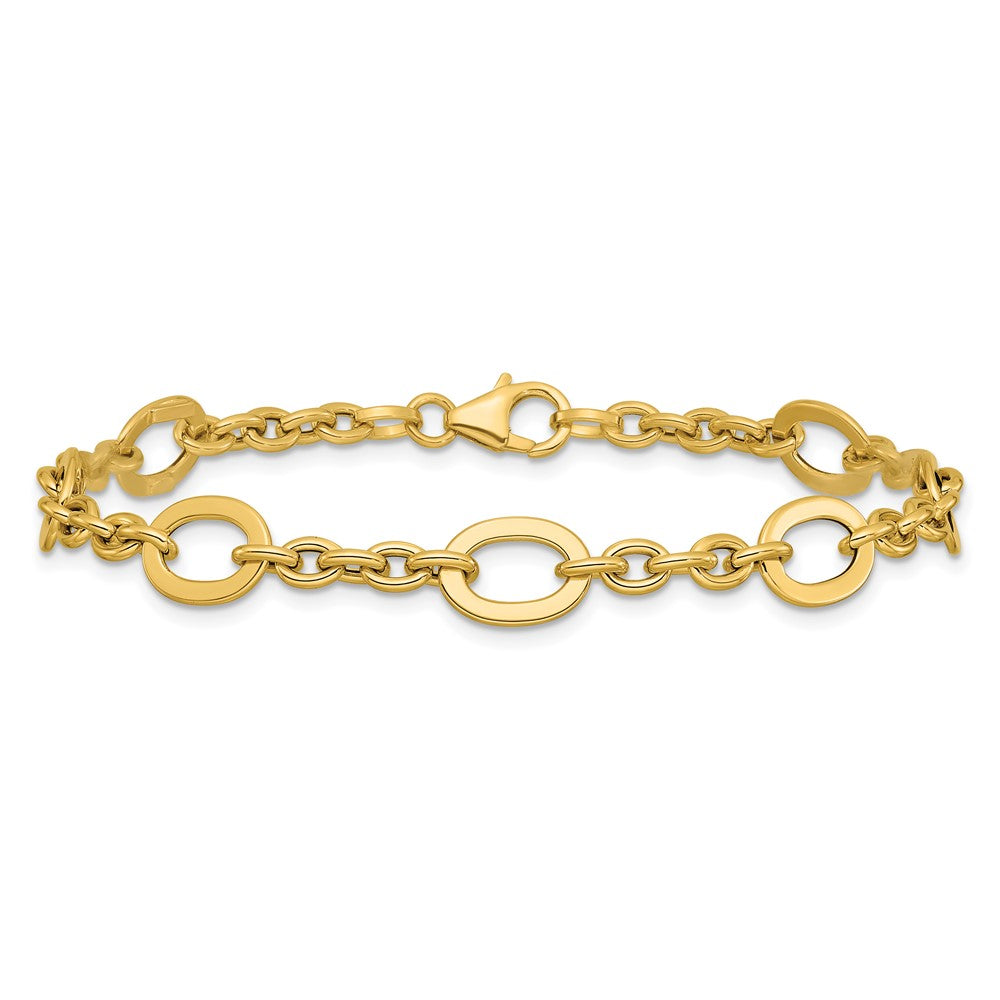 14K Yellow Gold Polished Fancy Link Bracelet