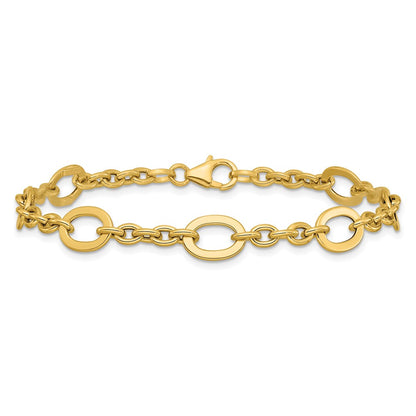 14K Yellow Gold Polished Fancy Link Bracelet