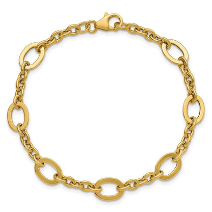 14K Yellow Gold Polished Fancy Link Bracelet