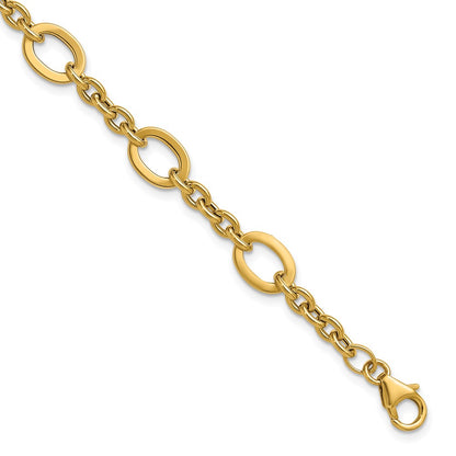 14K Yellow Gold Polished Fancy Link Bracelet