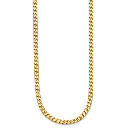 14K Yellow Gold Polished Fancy Curb Link Necklace