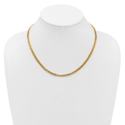 14K Yellow Gold Polished Fancy Curb Link Necklace