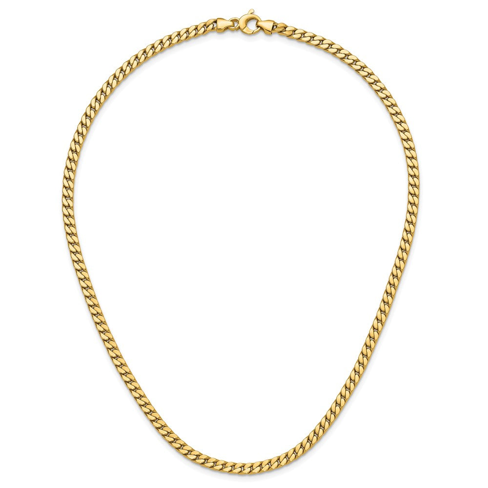 14K Yellow Gold Polished Fancy Curb Link Necklace