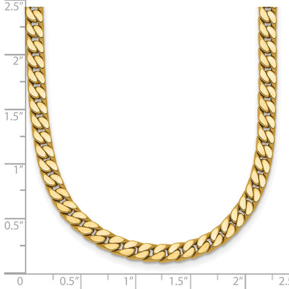 14K Yellow Gold Polished Fancy Curb Link Necklace