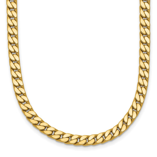 14K Yellow Gold Polished Fancy Curb Link Necklace