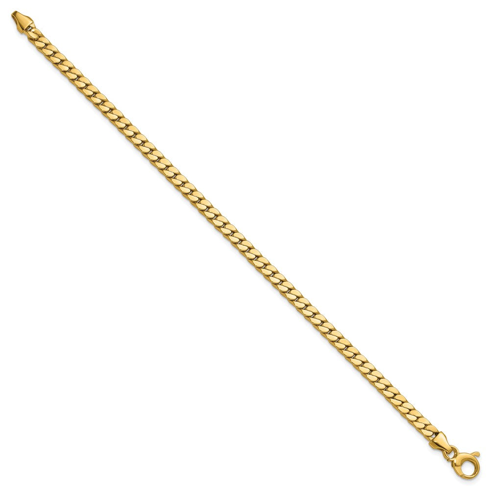 14K Yellow Gold Polished Fancy Curb Link Bracelet