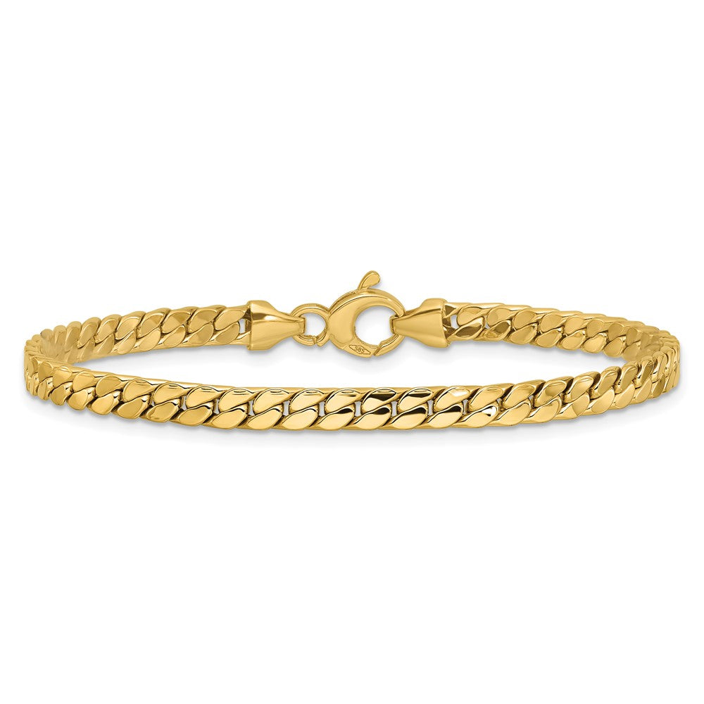 14K Yellow Gold Polished Fancy Curb Link Bracelet