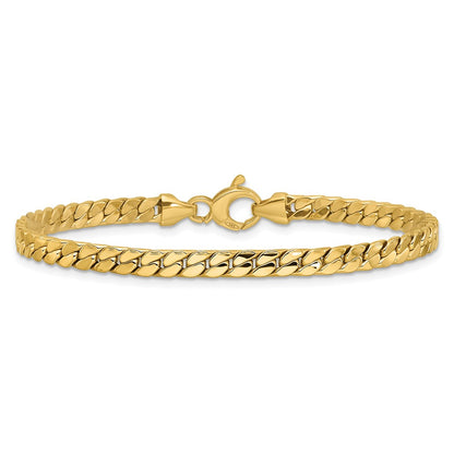 14K Yellow Gold Polished Fancy Curb Link Bracelet