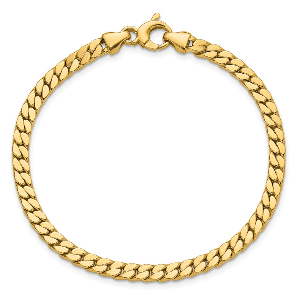 14K Yellow Gold Polished Fancy Curb Link Bracelet