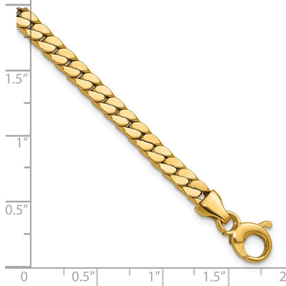 14K Yellow Gold Polished Fancy Curb Link Bracelet