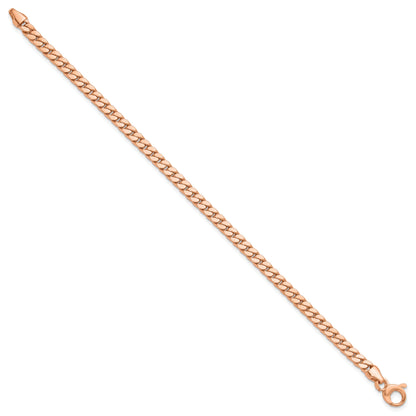 14K Rose Gold Polished Fancy Curb Link Bracelet