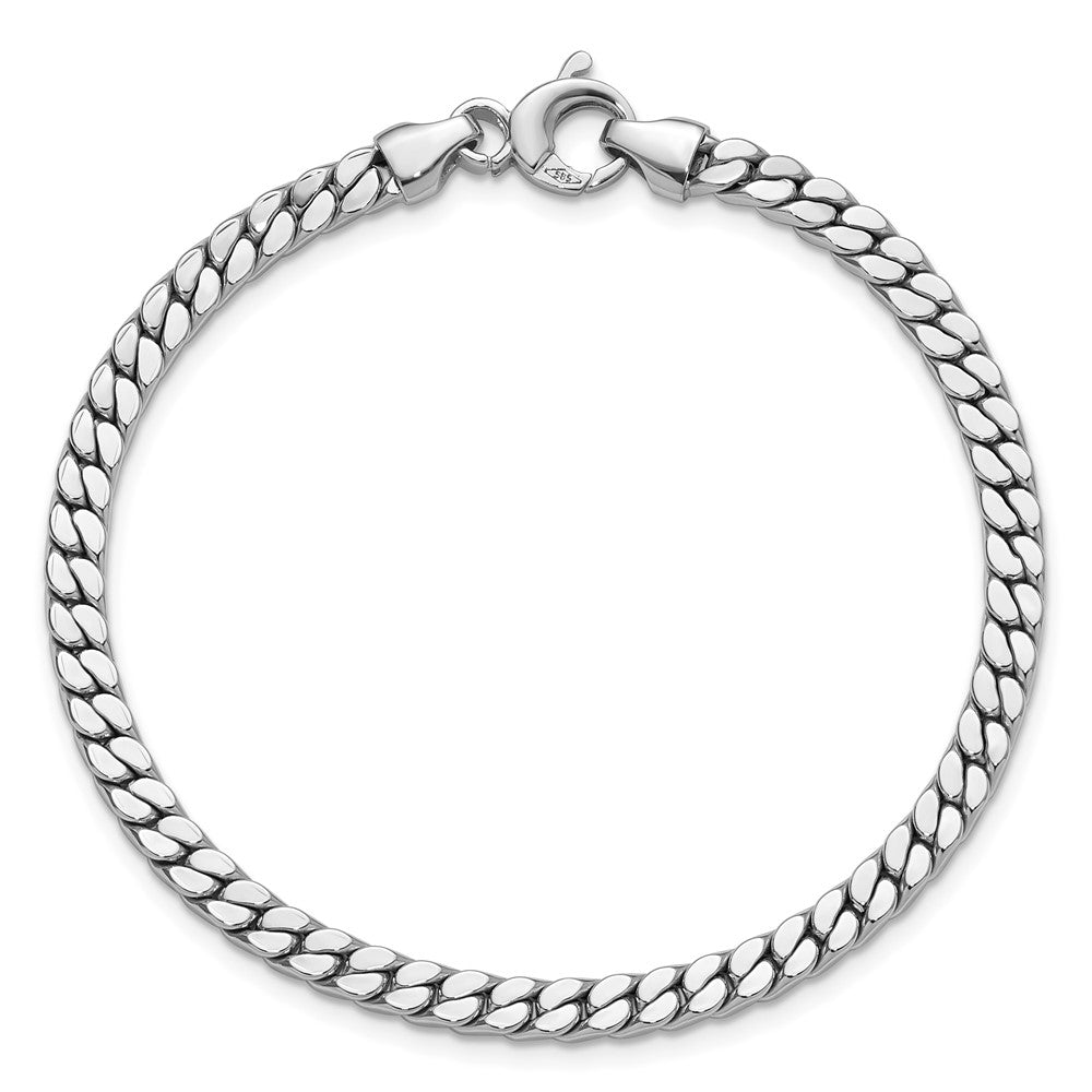 14K White Gold Polished Fancy Curb Link Bracelet