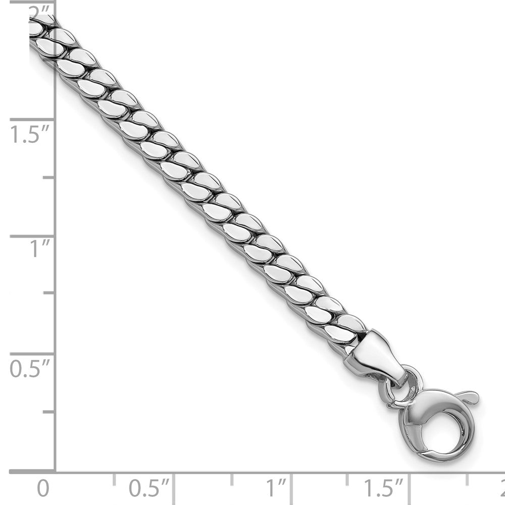 14K White Gold Polished Fancy Curb Link Bracelet