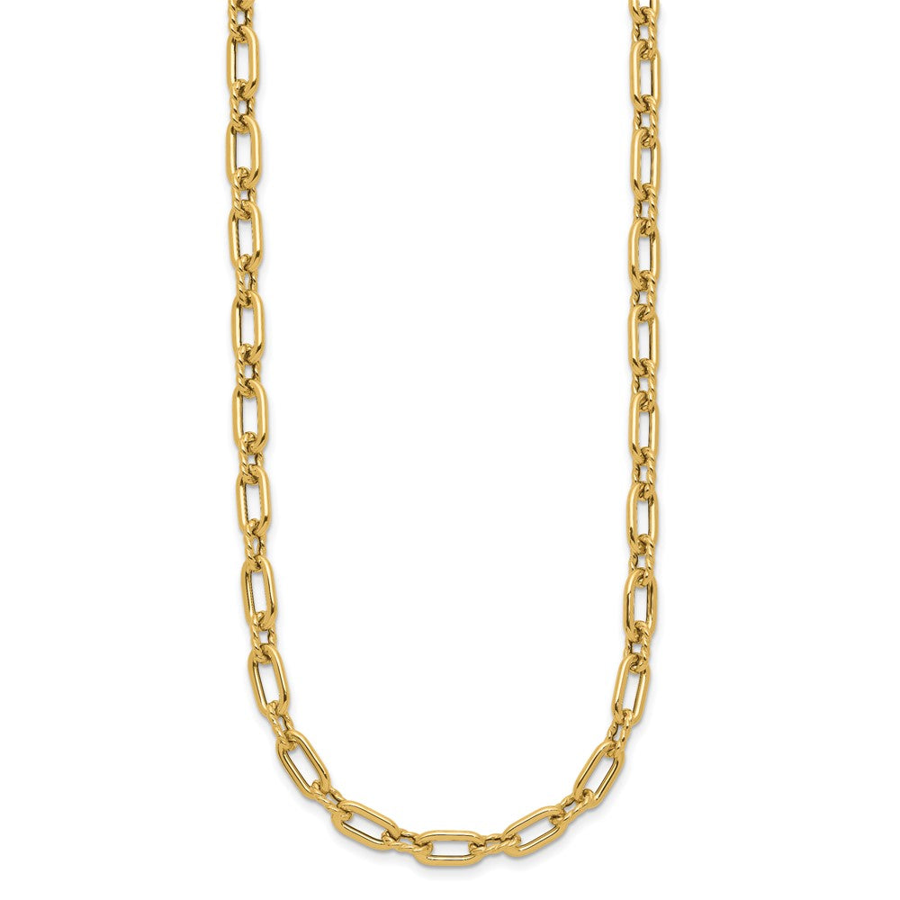 14K Yellow Gold Polished And Twisted Fancy Toggle Necklace