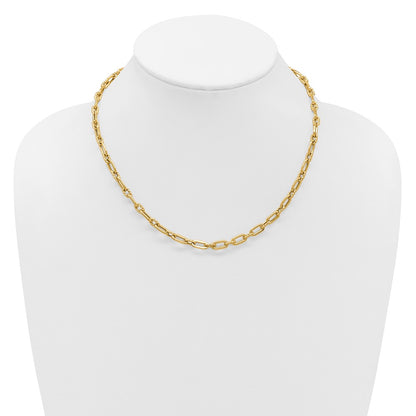 14K Yellow Gold Polished And Twisted Fancy Toggle Necklace