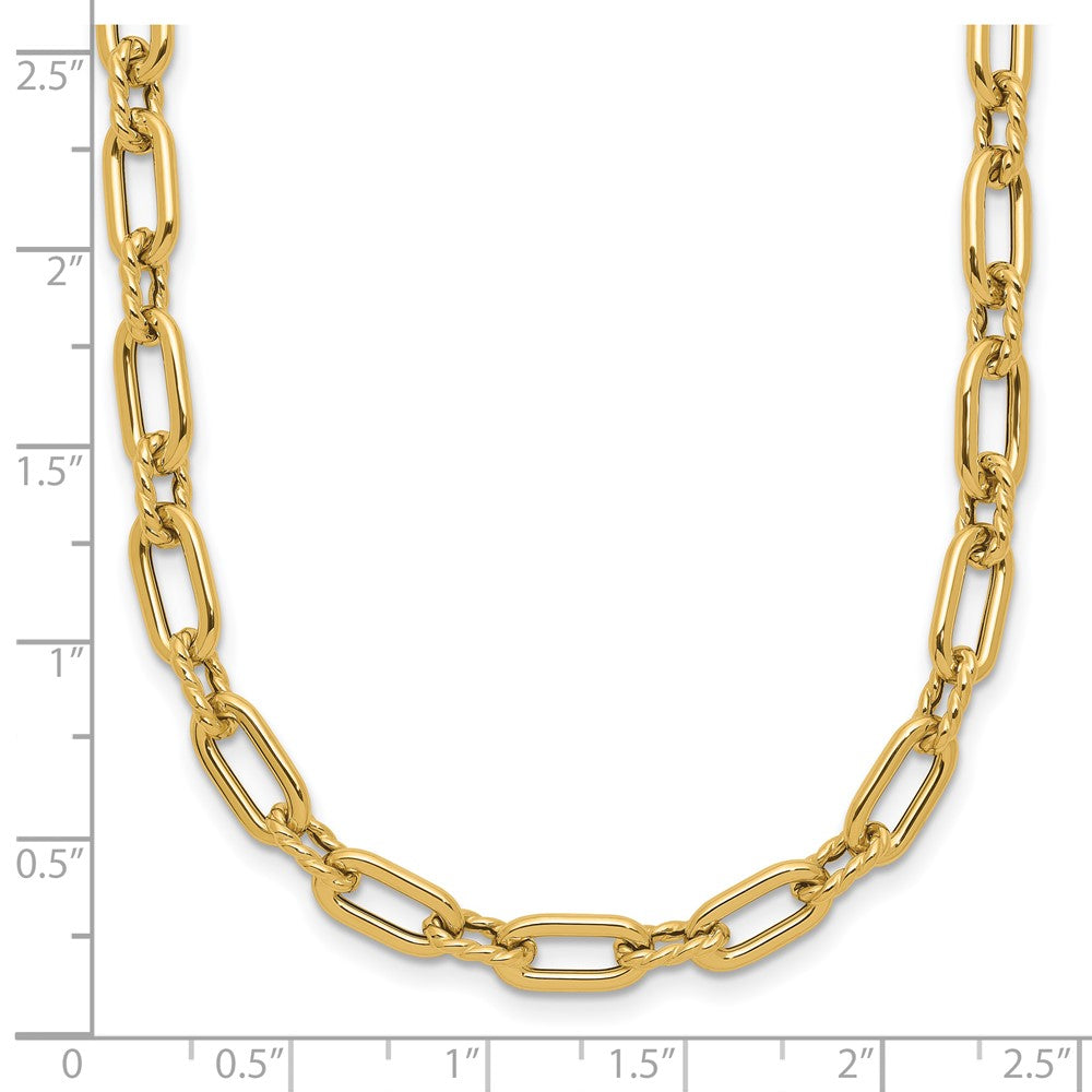 14K Yellow Gold Polished And Twisted Fancy Toggle Necklace