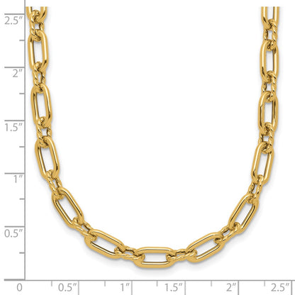 14K Yellow Gold Polished And Twisted Fancy Toggle Necklace