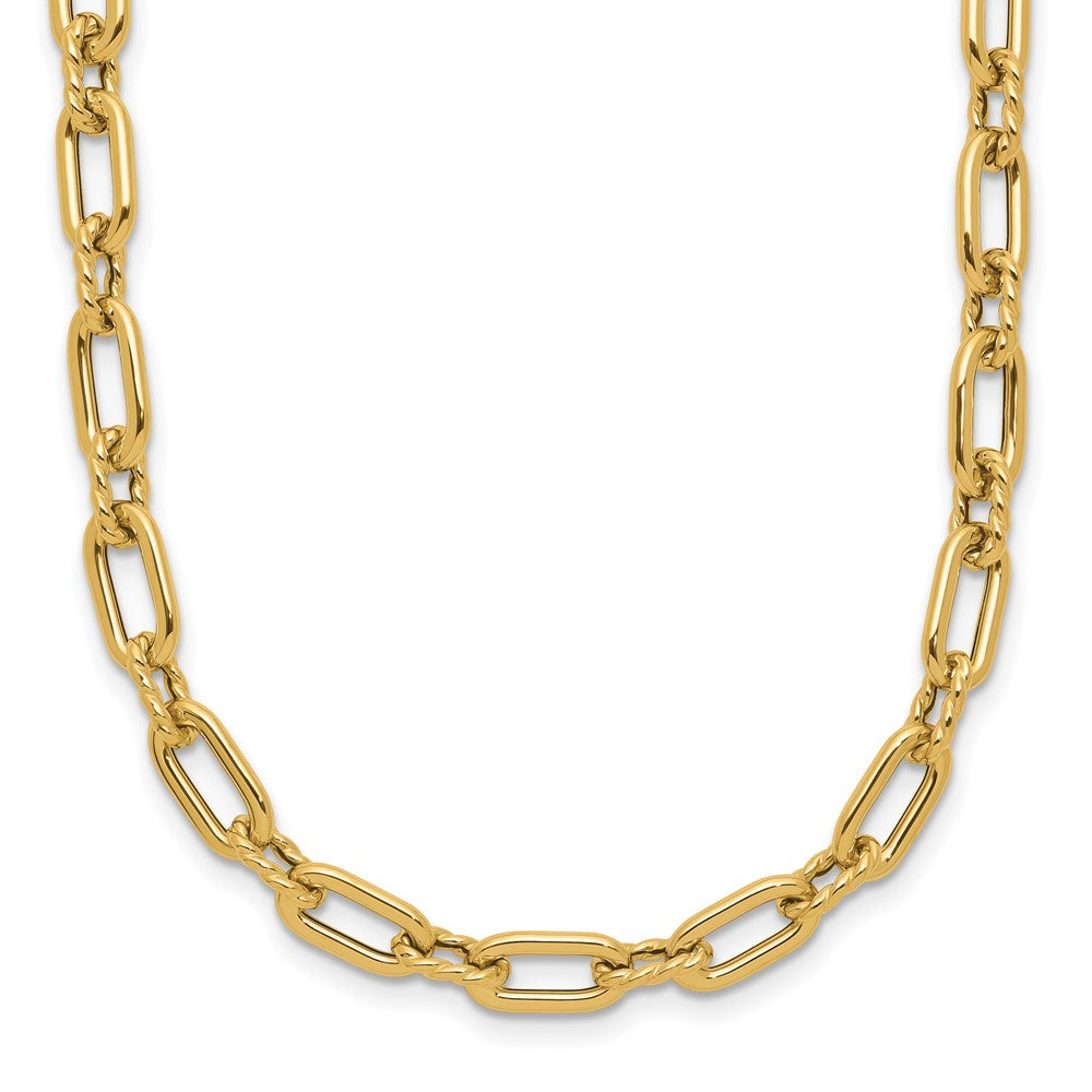 14K Yellow Gold Polished And Twisted Fancy Toggle Necklace