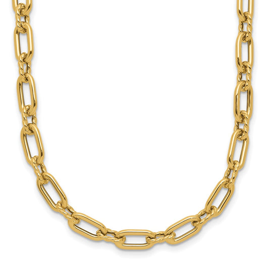 14K Yellow Gold Polished And Twisted Fancy Toggle Necklace