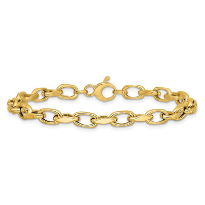 14K Yellow Gold Polished Fancy Link Bracelet