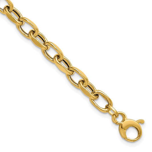 14K Yellow Gold Polished Fancy Link Bracelet