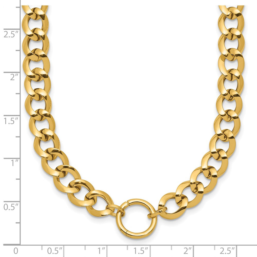 14K Yellow Gold Polished Circle Accent Fancy Link Necklace