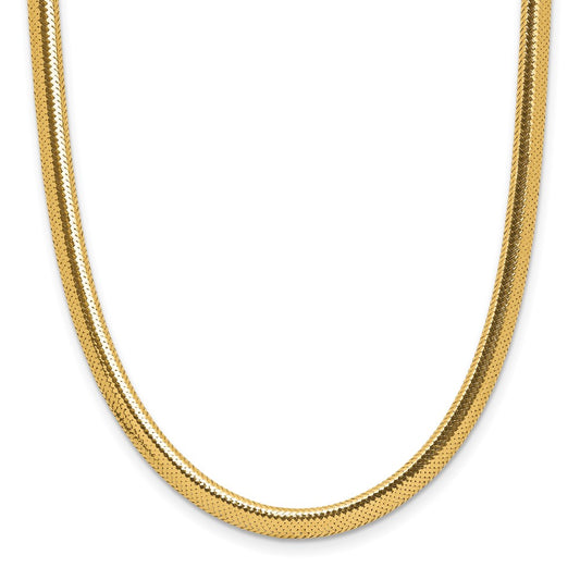 14K Yellow Gold Polished Mesh Necklace