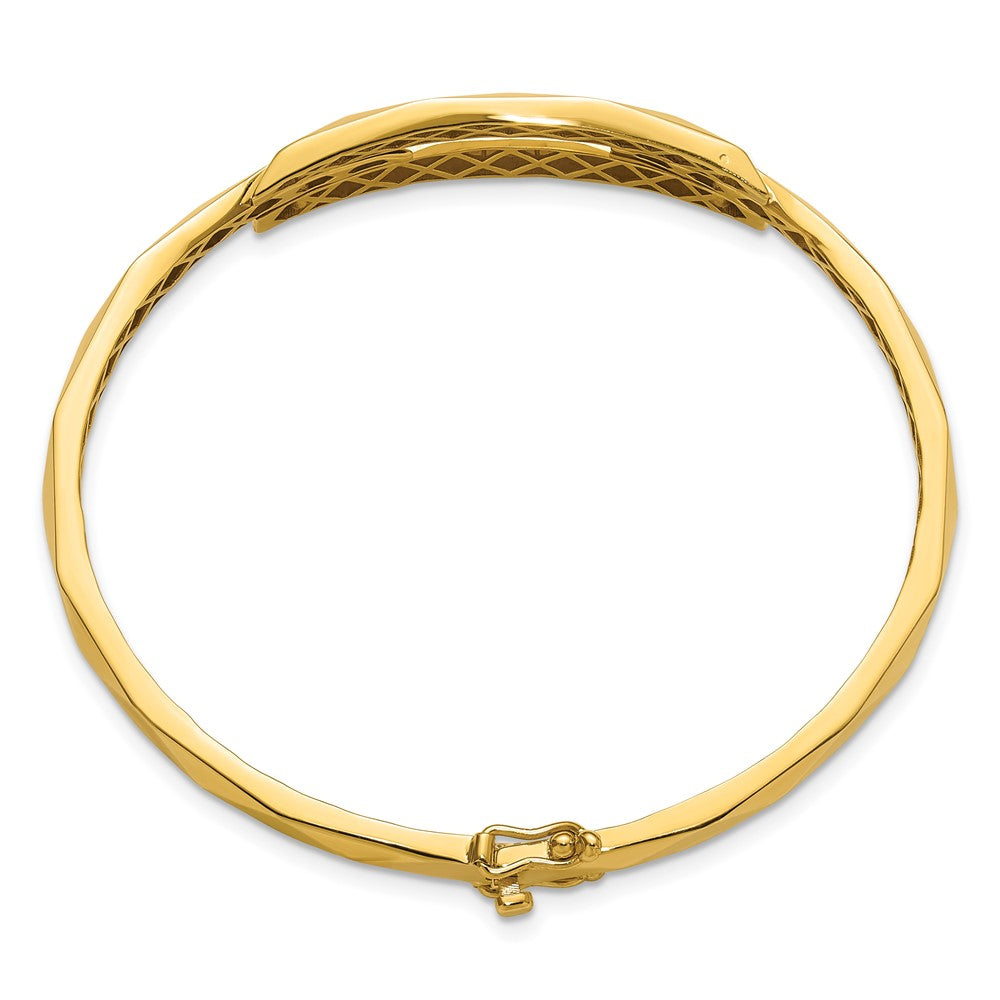 14K Yellow Gold Polished Hinged Bangle