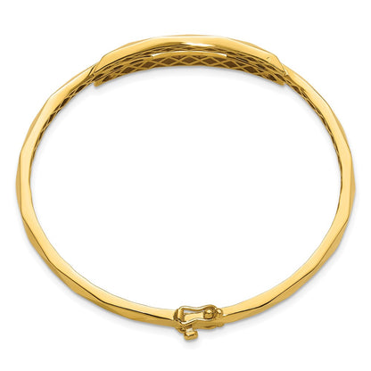14K Yellow Gold Polished Hinged Bangle