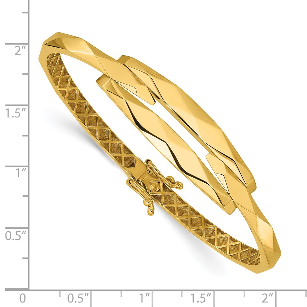 14K Yellow Gold Polished Hinged Bangle