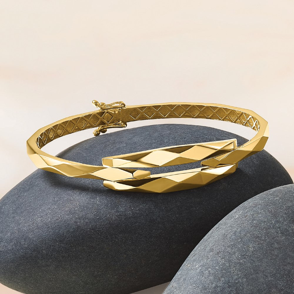 14K Yellow Gold Polished Hinged Bangle