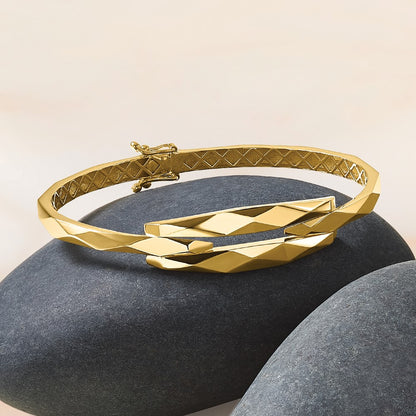 14K Yellow Gold Polished Hinged Bangle