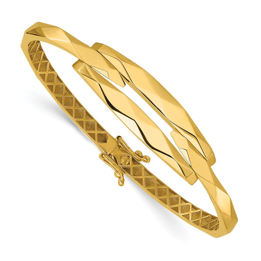 14K Yellow Gold Polished Hinged Bangle