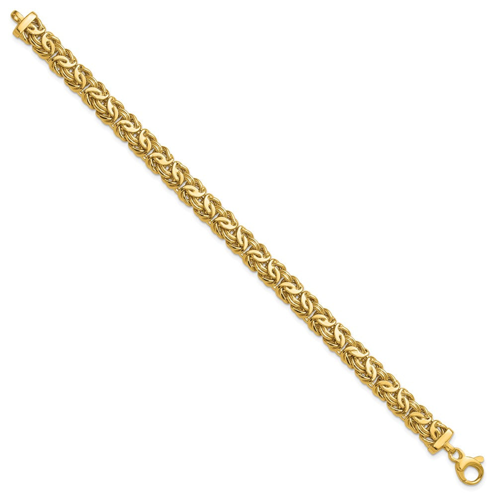 14K Yellow Gold Polished 8.0mm Byzantine Link Bracelet
