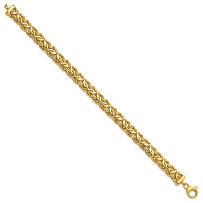 14K Yellow Gold Polished 8.0mm Byzantine Link Bracelet