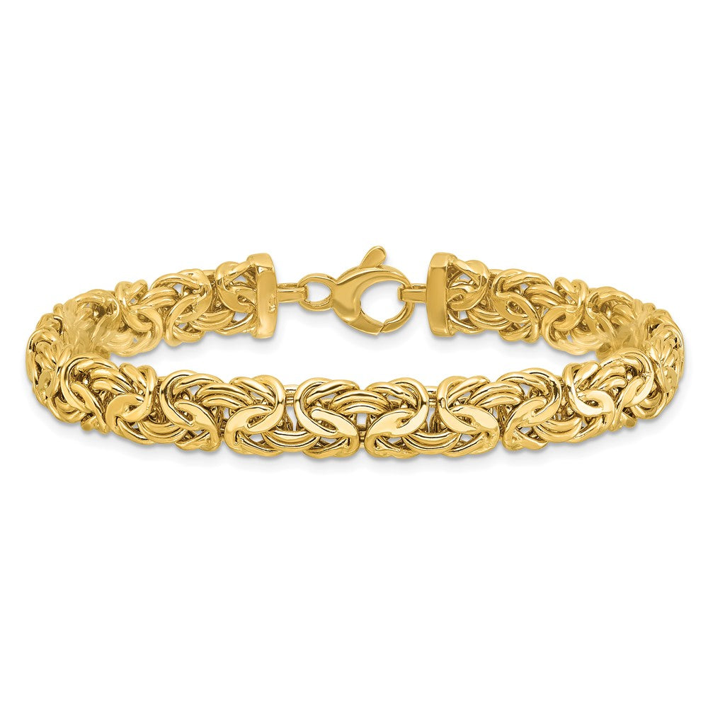 14K Yellow Gold Polished 8.0mm Byzantine Link Bracelet