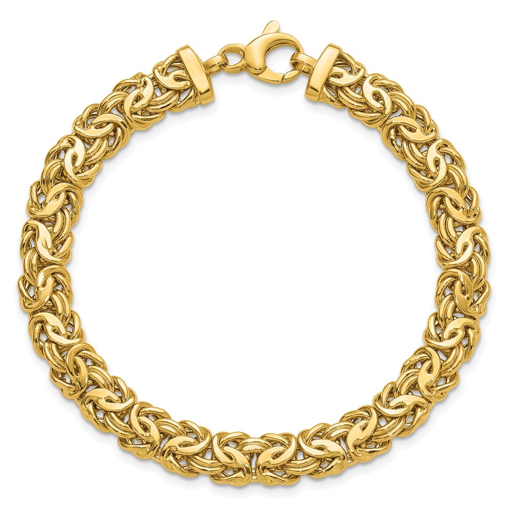 14K Yellow Gold Polished 8.0mm Byzantine Link Bracelet