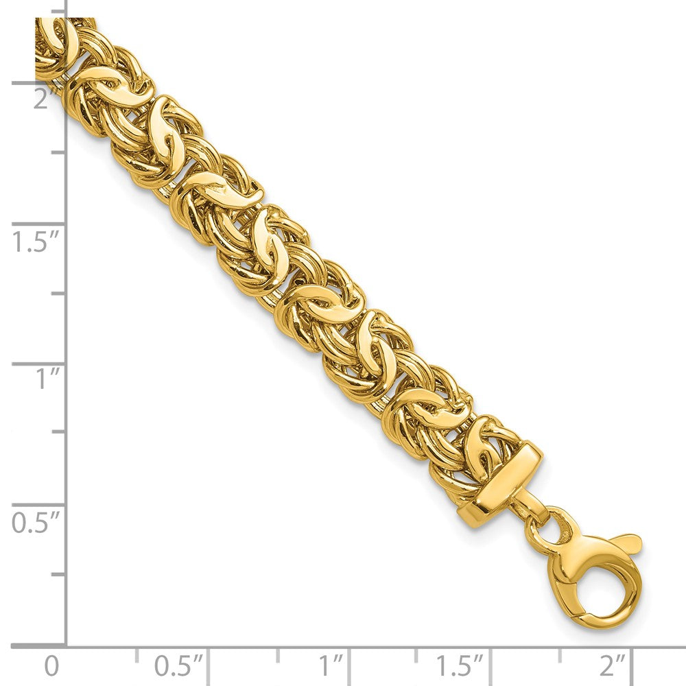 14K Yellow Gold Polished 8.0mm Byzantine Link Bracelet