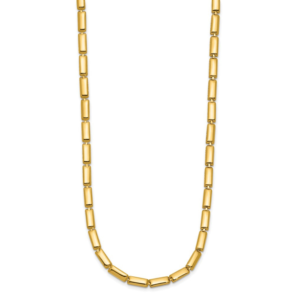 14K Yellow Gold Polished 3.6mm Bar Link Necklace
