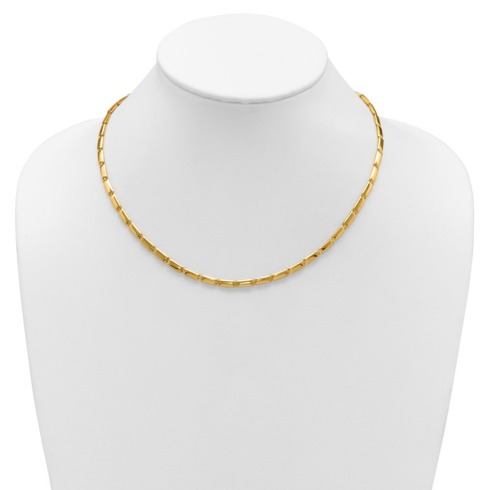 14K Yellow Gold Polished 3.6mm Bar Link Necklace