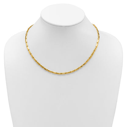 14K Yellow Gold Polished 3.6mm Bar Link Necklace