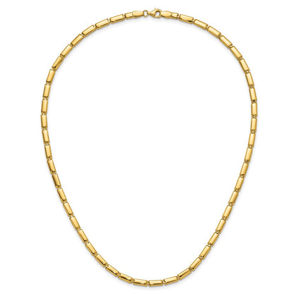 14K Yellow Gold Polished 3.6mm Bar Link Necklace