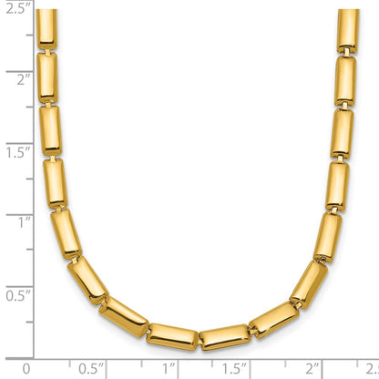 14K Yellow Gold Polished 3.6mm Bar Link Necklace