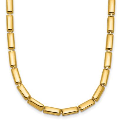 14K Yellow Gold Polished 3.6mm Bar Link Necklace