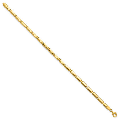 14K Yellow Gold Polished 3.6mm Bar Link Bracelet