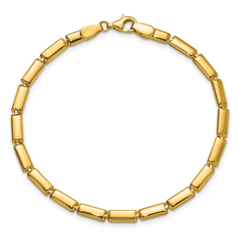 14K Yellow Gold Polished 3.6mm Bar Link Bracelet